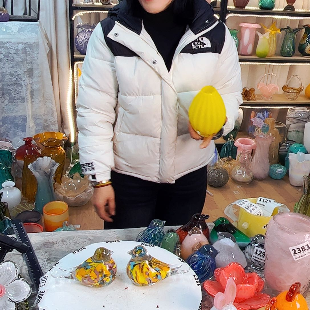 一对鸟家悦美居琉璃摆件