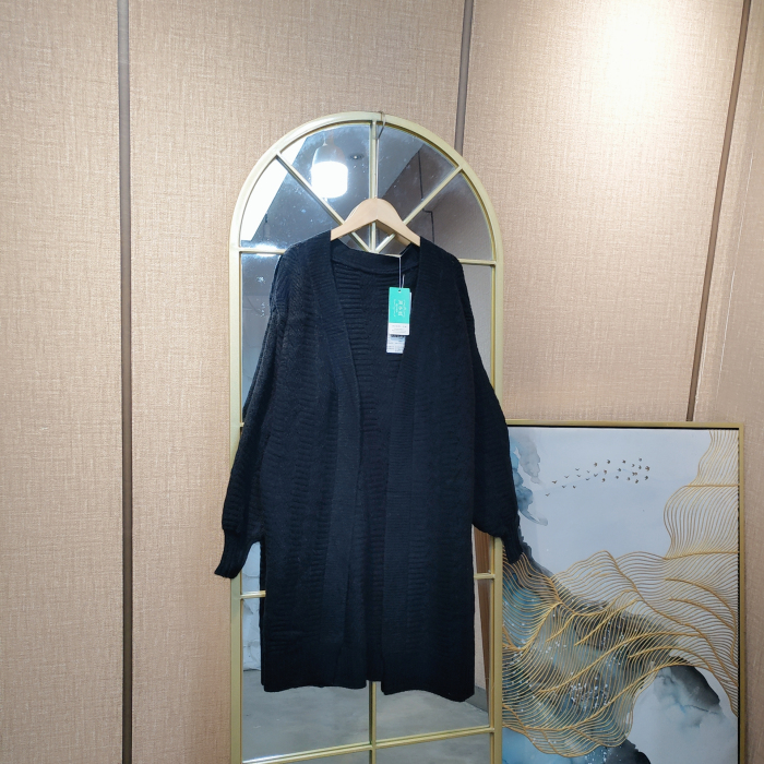 AF412孕妇黑色毛衣开衫90-140