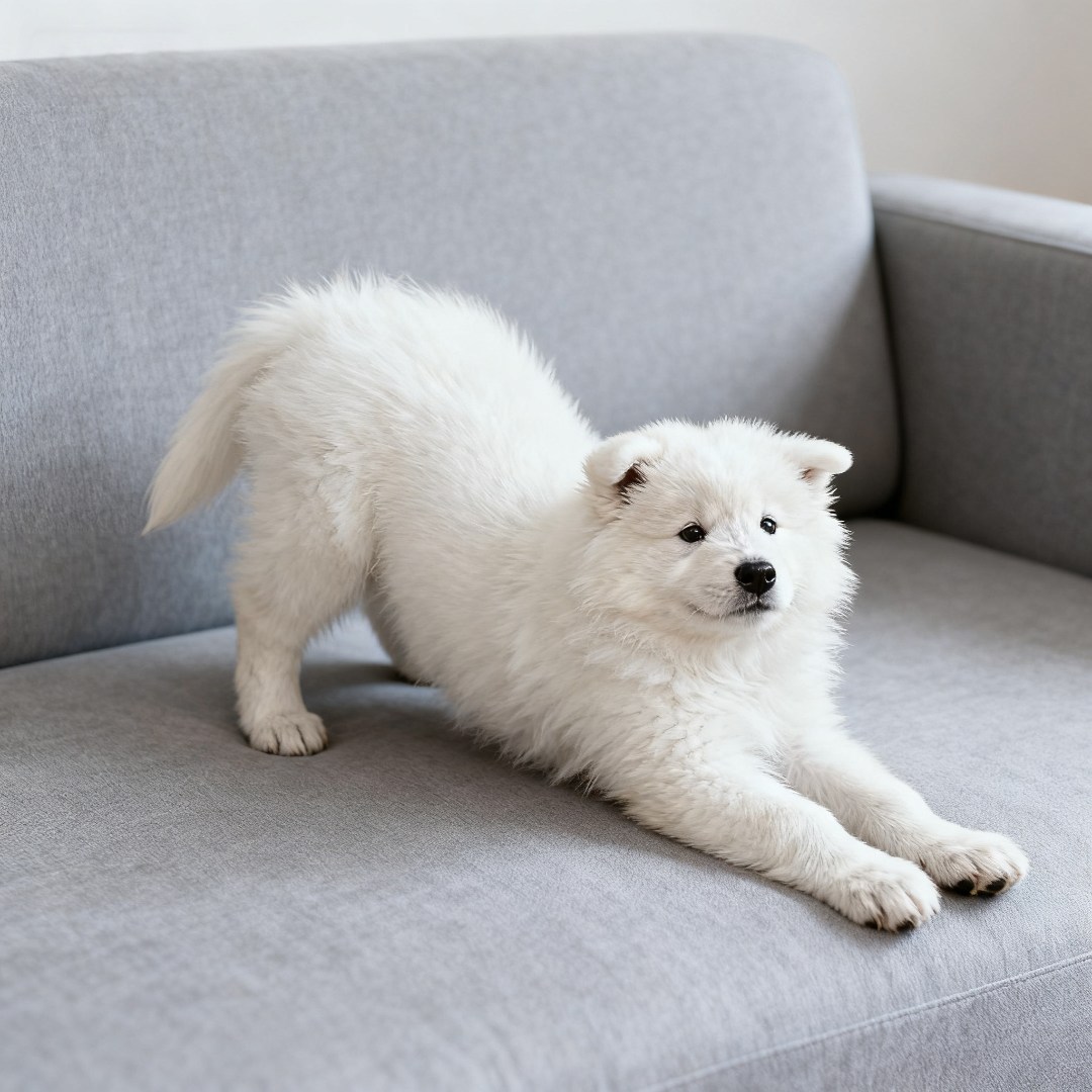 萨摩耶幼犬微笑天使幼崽幼宠可爱粘人圆脸纯白好养聪明狗白色狗狗