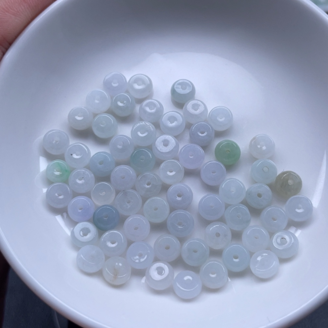 翡翠散珠算盘珠卡6，60颗