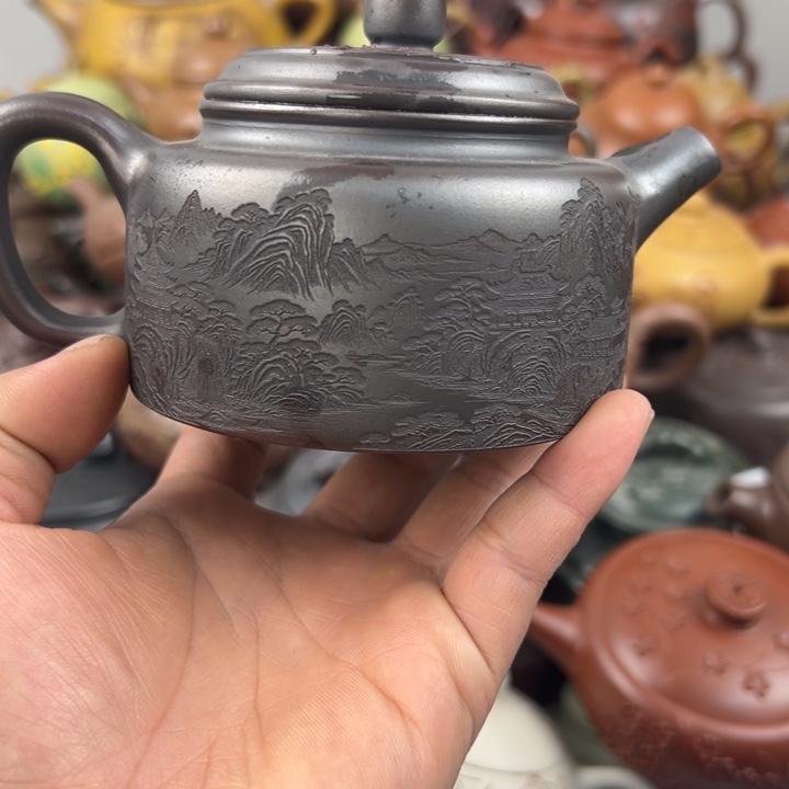 茶壶紫砂晃盖流口水