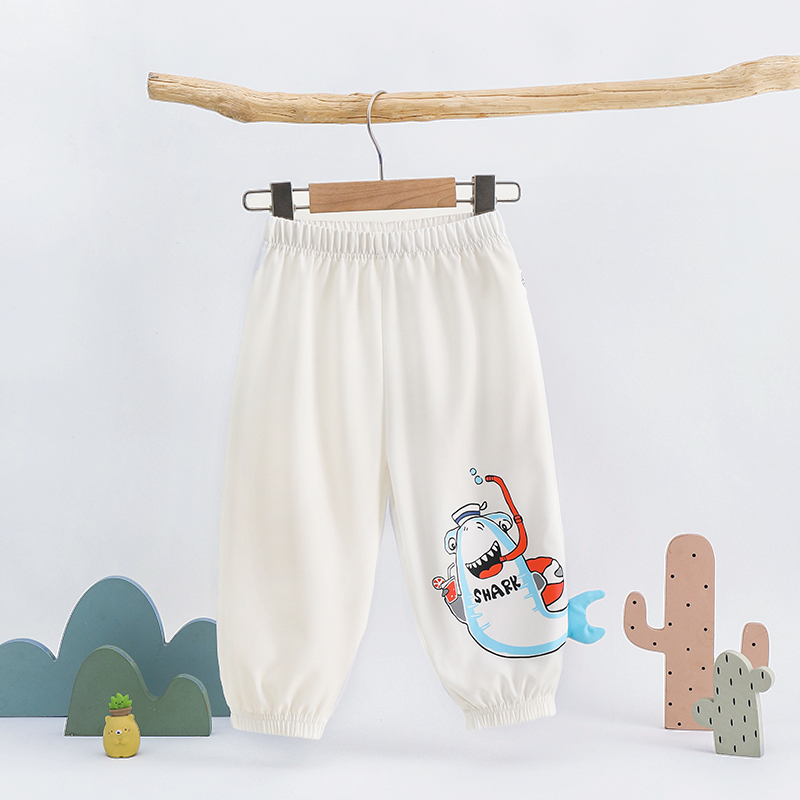 【洛儿妈福利】2025夏季新款宝宝宽松 海边度假鲨鱼防蚊裤4K122  