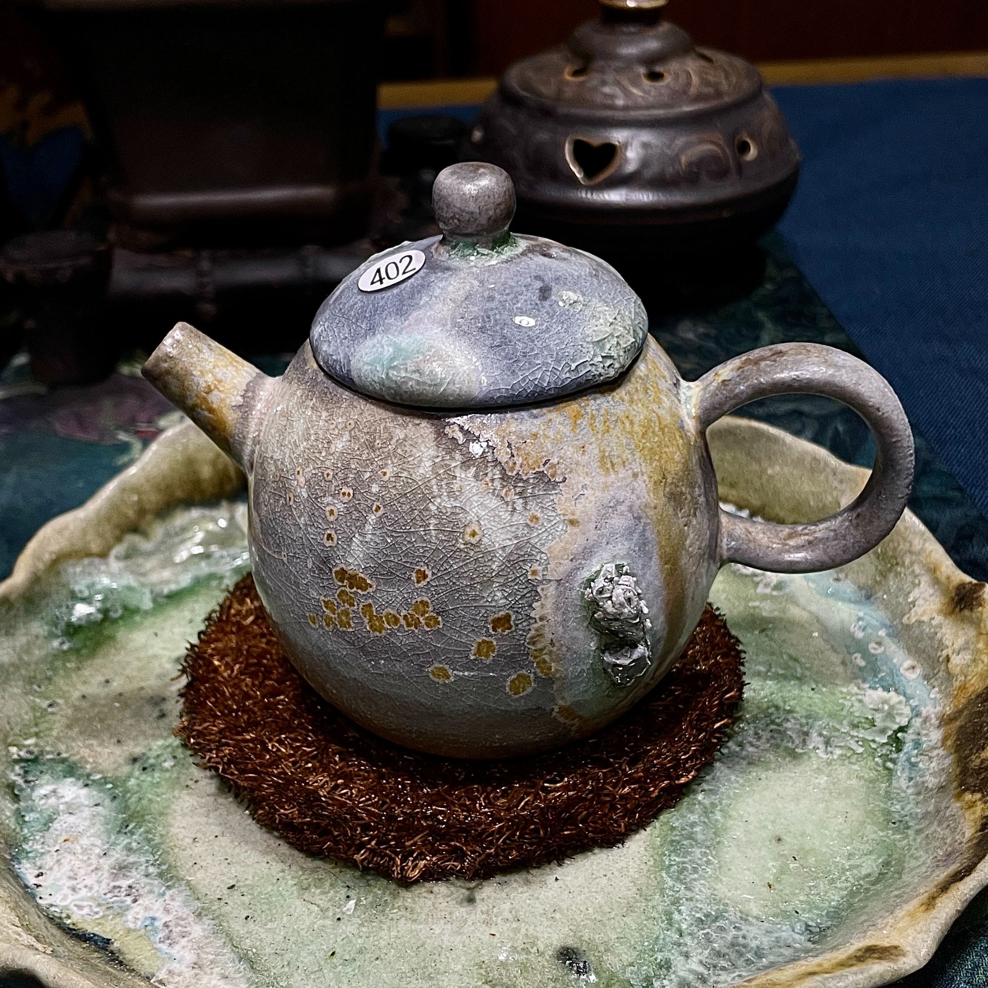 402号仿手工中白泥柴烧壶125-150ML有落渣有粘底介意者请慎拍