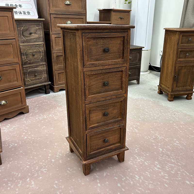 30*30*80cm烧色4抽斗柜夹缝柜美式客厅抽屉式家用储物柜