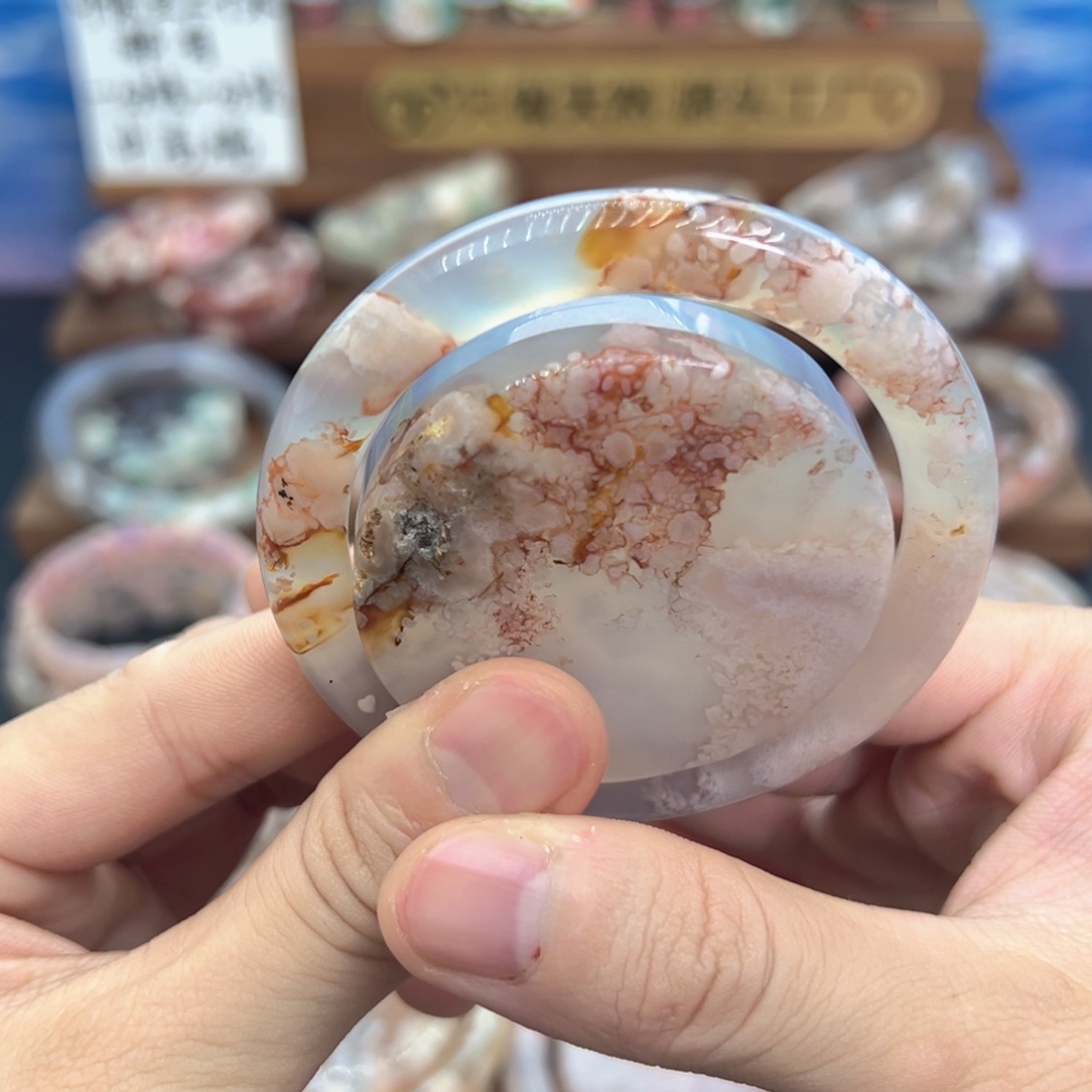 天然樱花手镯54圈口