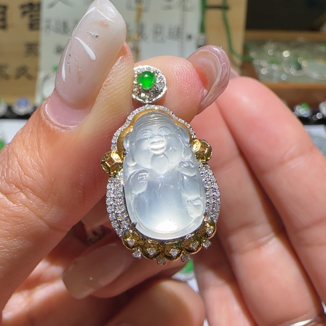 【闪购商品】翡翠颈饰18K金镶嵌缅甸