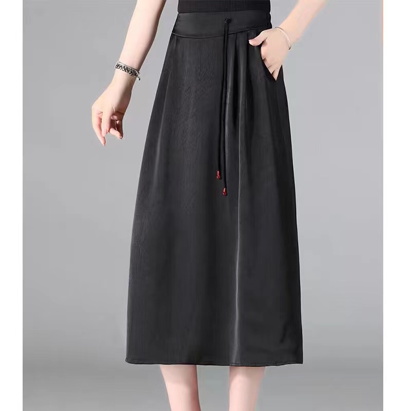 裙王！冠乐皱纯色半身裙1759