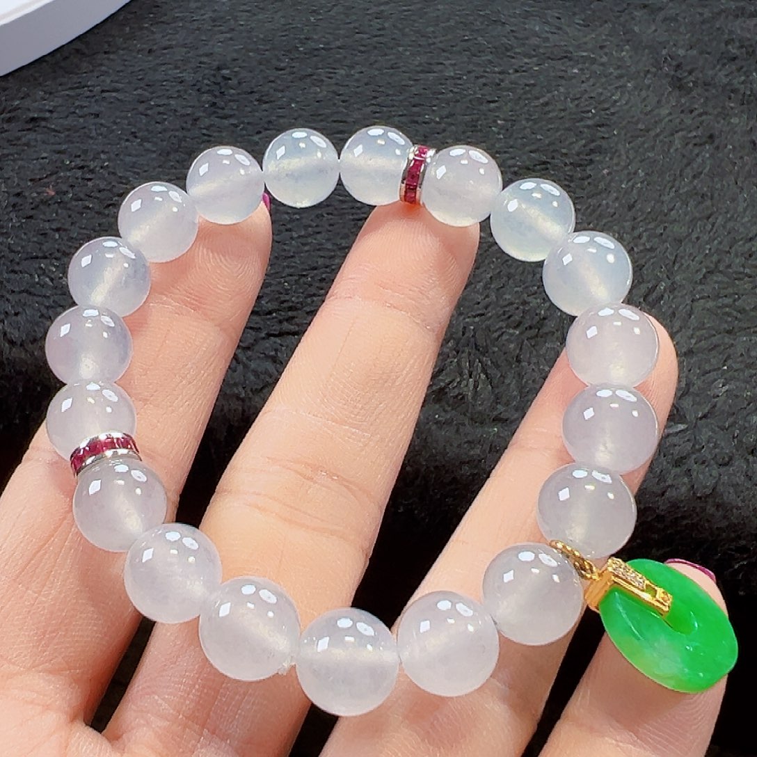 翡翠18K金镶嵌手串签收后24小时鉴赏期