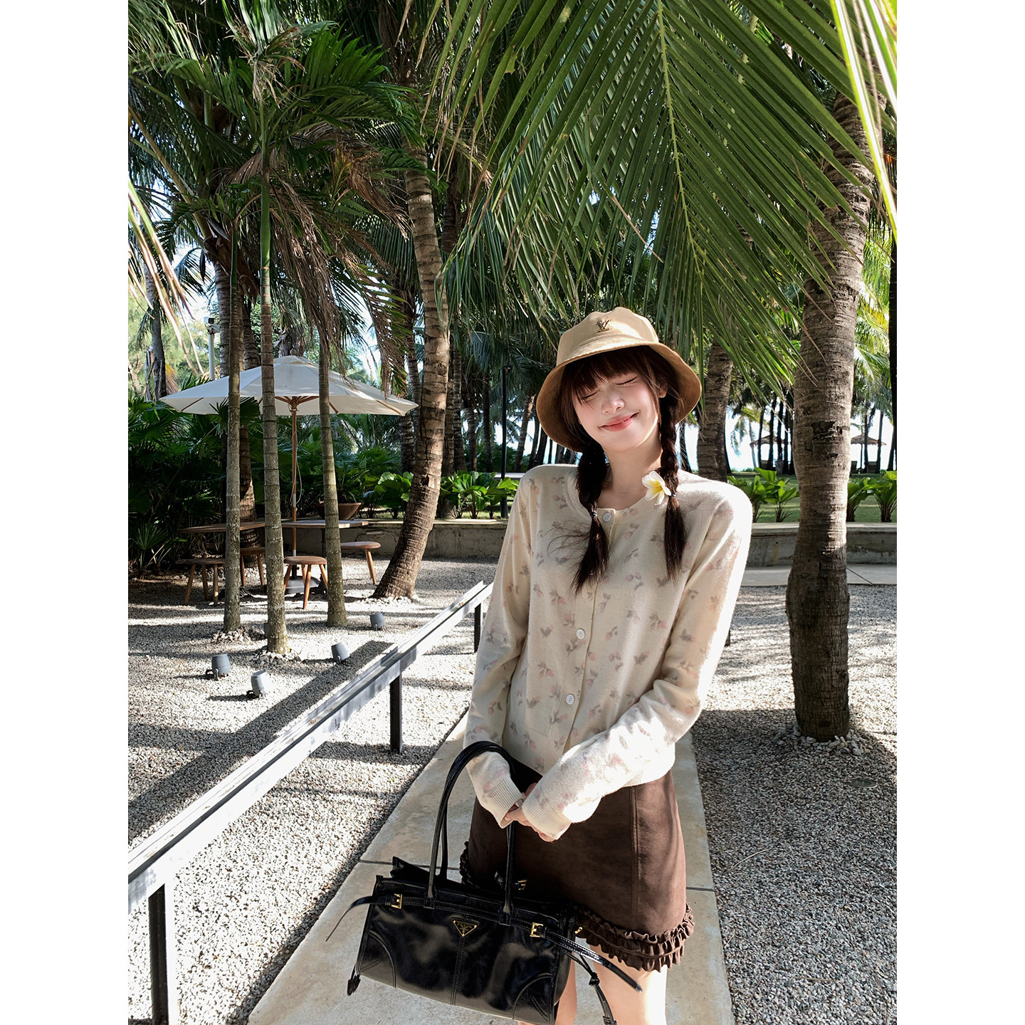 小君君布兰妮 春日樱/定制满印温柔挂针织毛衣开衫