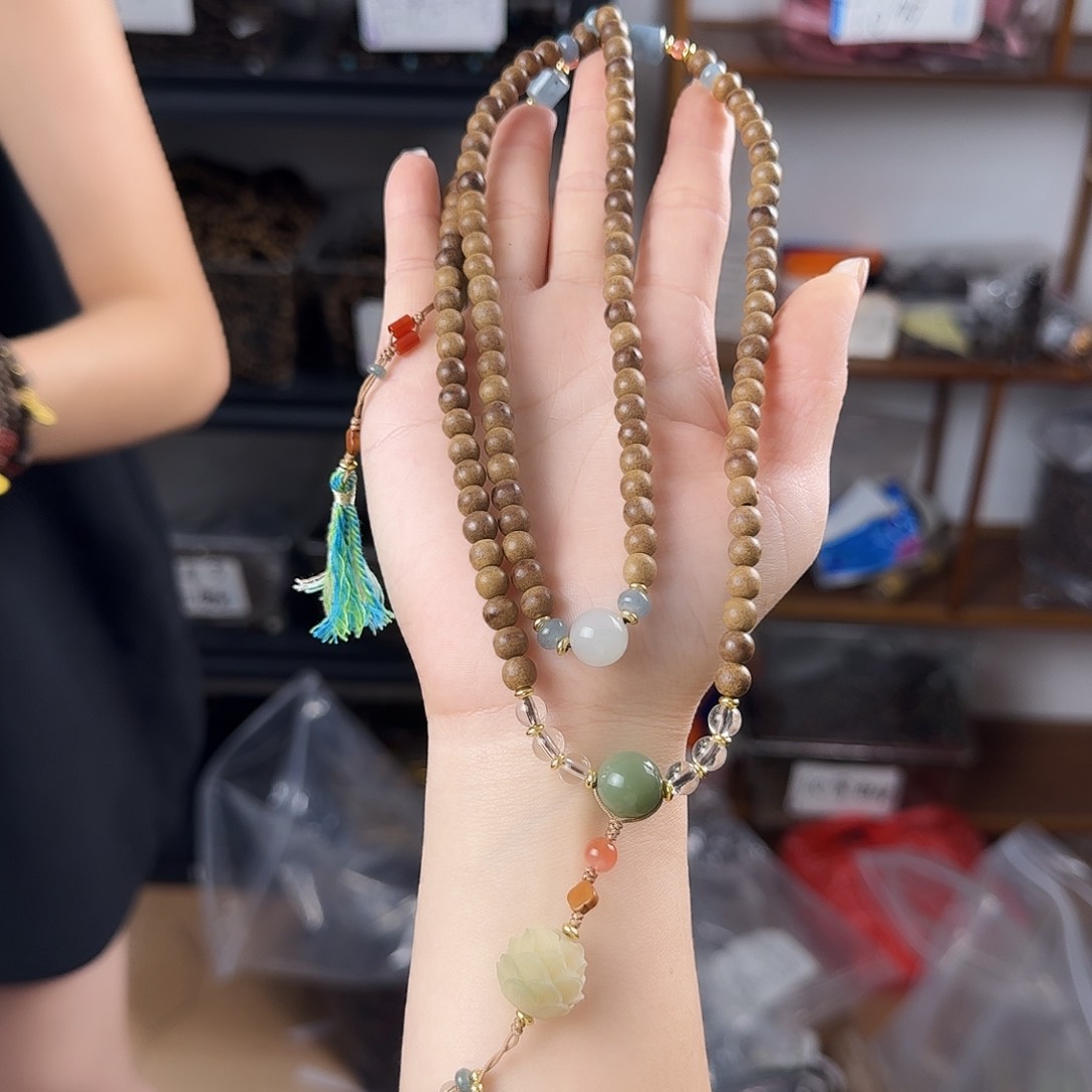 沉香香囊沉香A774黄棋楠莲花毛衣链发一