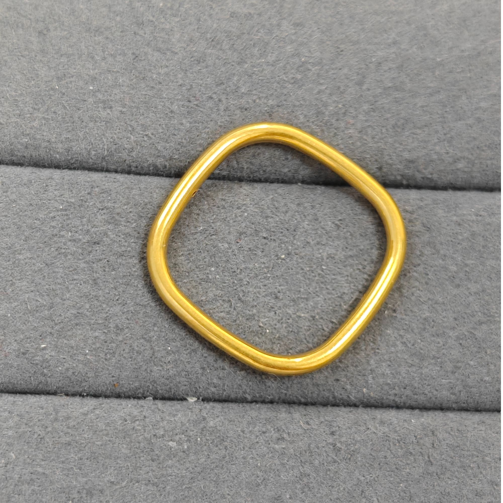 【周老板】足金古法小方戒（免工费）15#