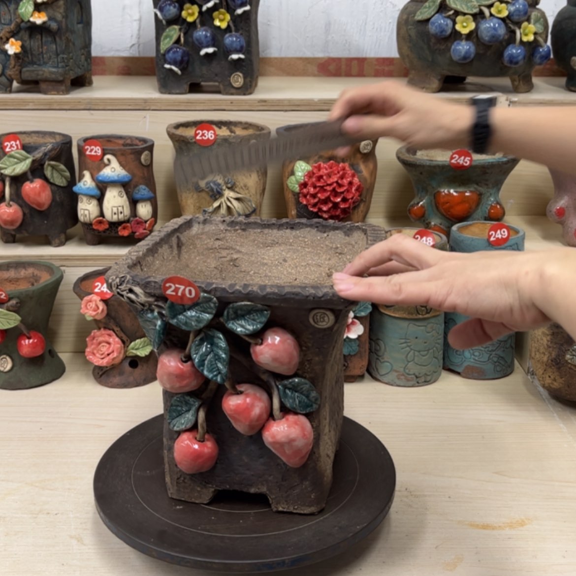 【闪购商品】紫砂花盆270号内口18×17外高20.5