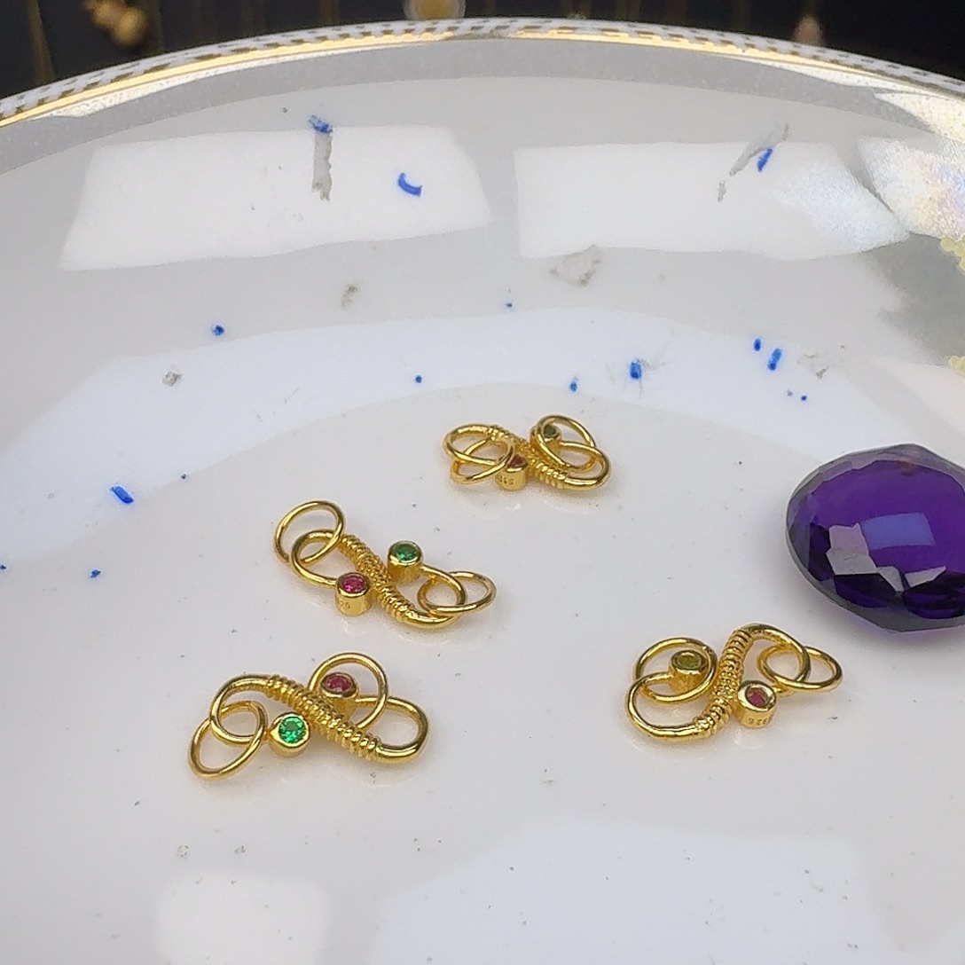 银S925镶嵌紫晶颈饰紫水晶925镶嵌63