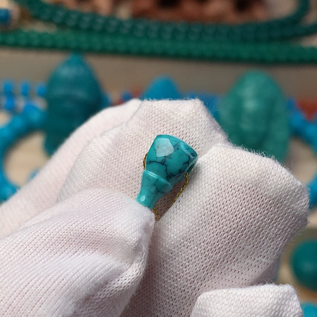 绿松石珠宝奇石未镶嵌6.5mm