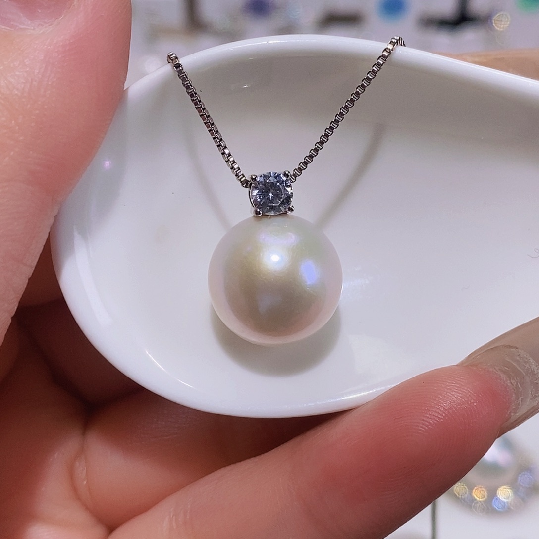 淡水珍珠颈饰银S925镶嵌