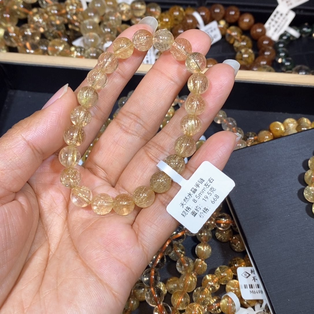 水晶手链未镶嵌暴***花手链8.5m m芳