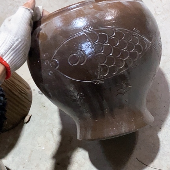 紫砂花盆口26高度25口不圆