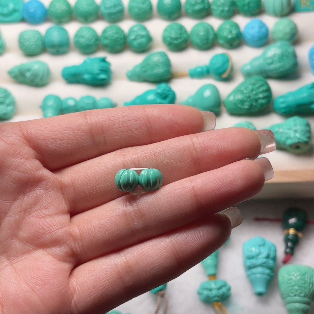 卡8尺寸瓜珠一对高瓷