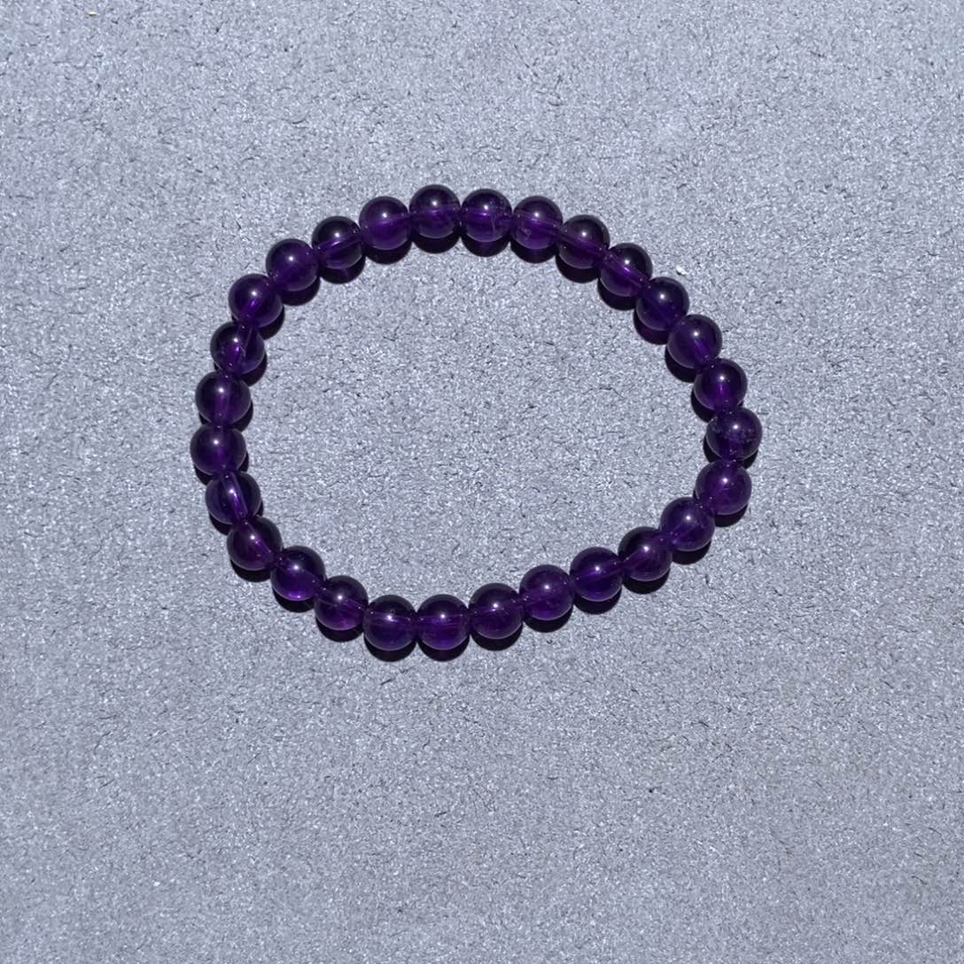 未镶嵌水晶手链紫水晶7m