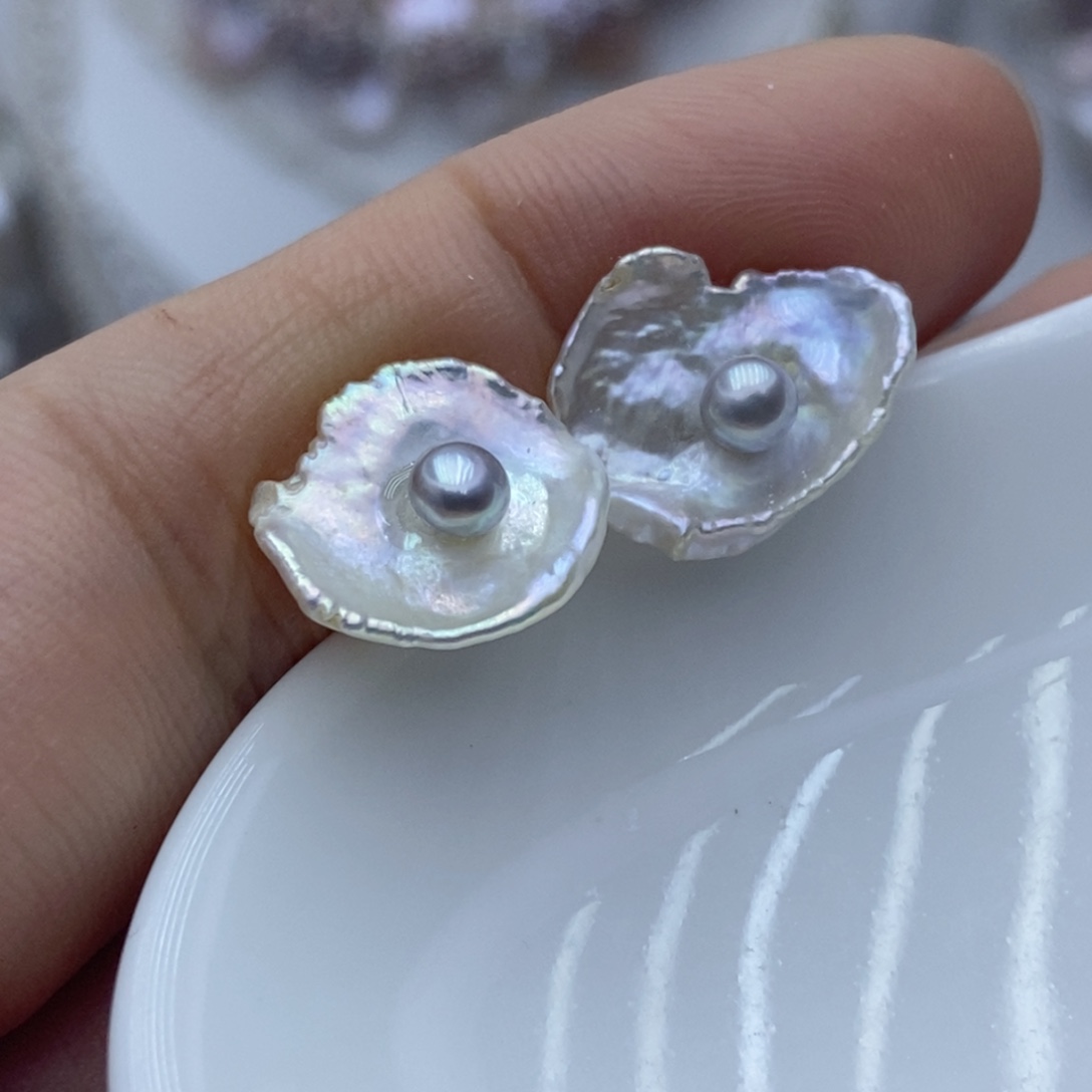 耳饰淡水珍珠银S925镶嵌