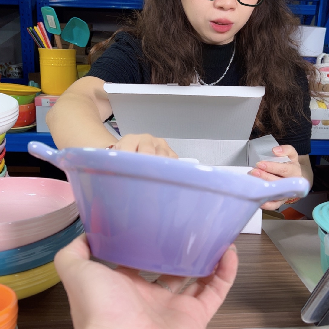 餐具紫罗兰双耳面碗