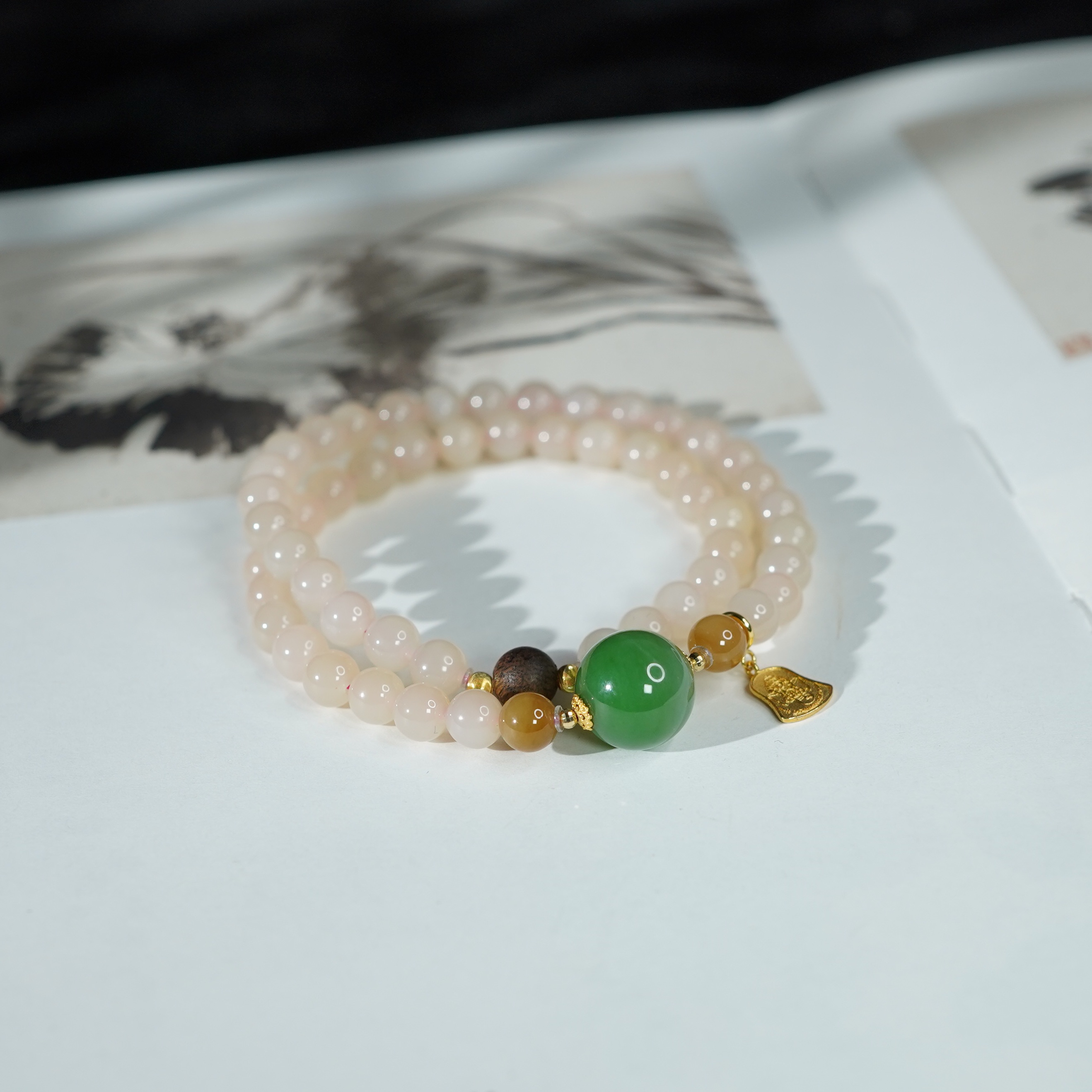 【枷柔】和田玉*手链*18k金镶嵌