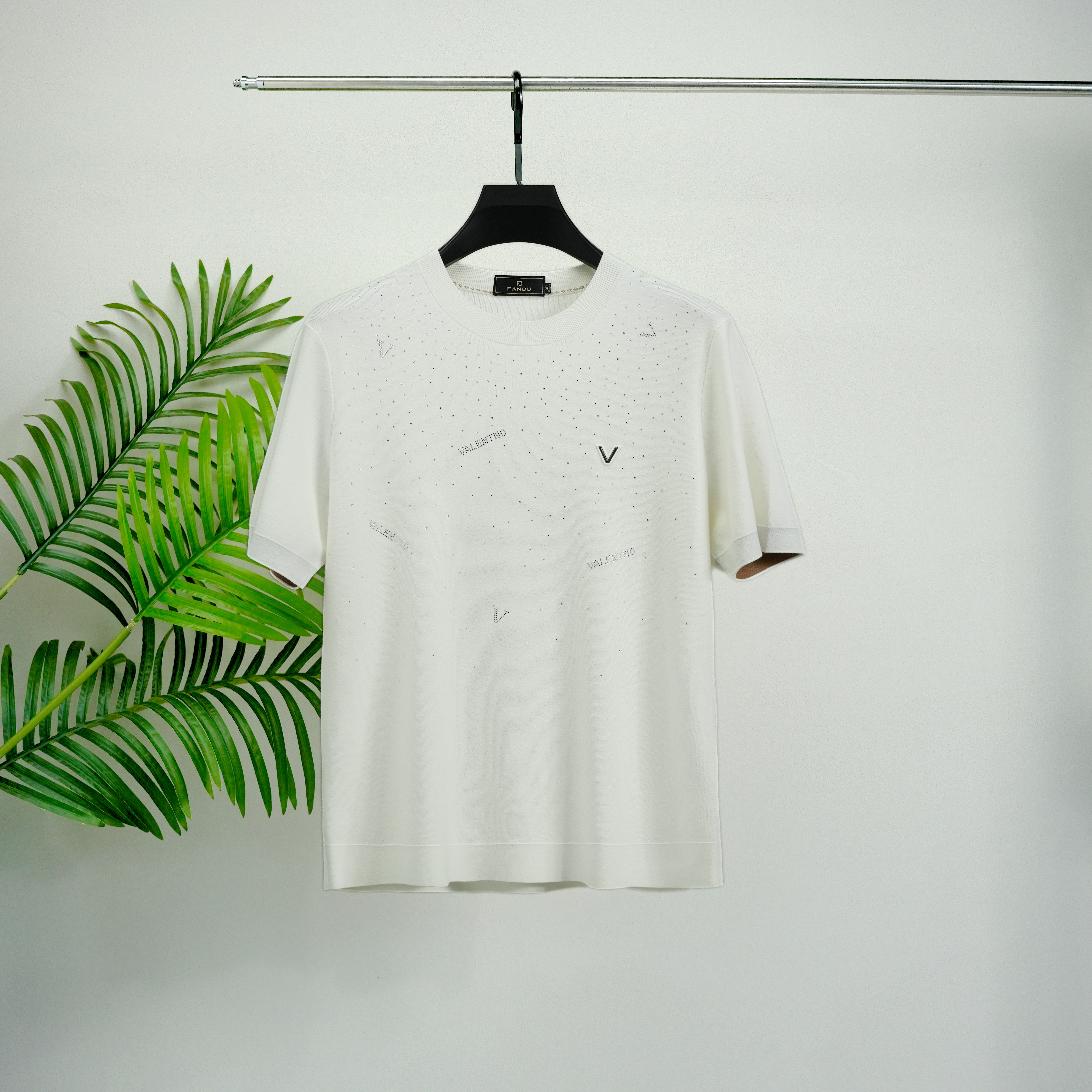 【巴尔赫】2024秋冬加厚男士白色时尚休闲百搭圆领针织衫60178