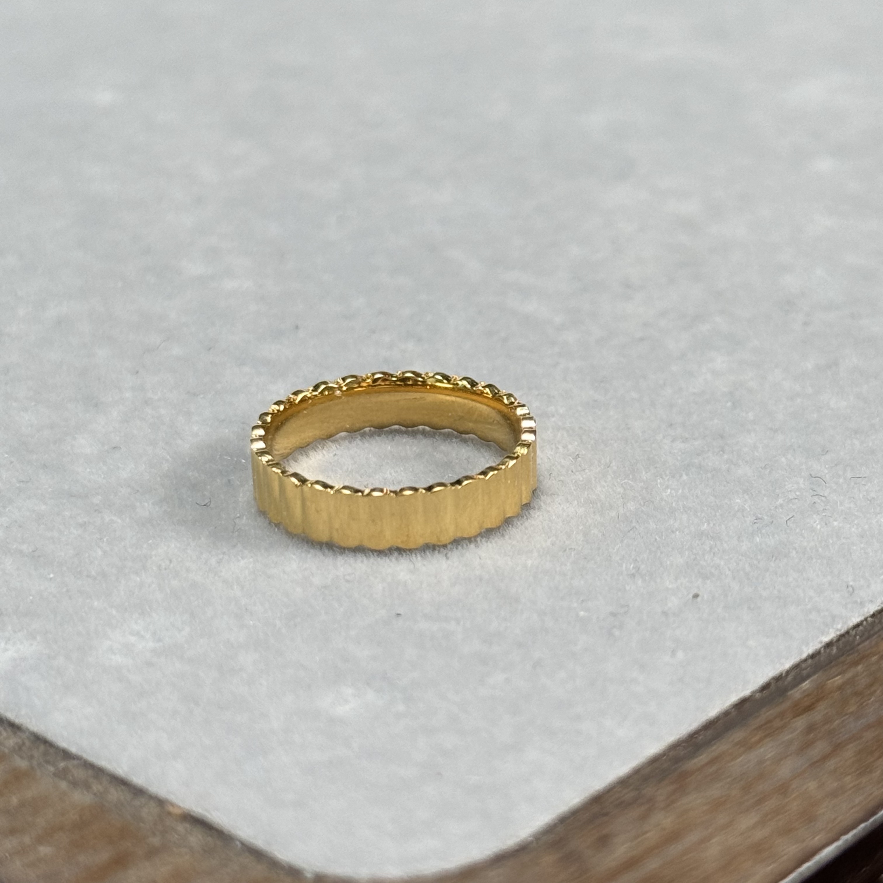 Q【金柱条纹戒指】足金999戒指