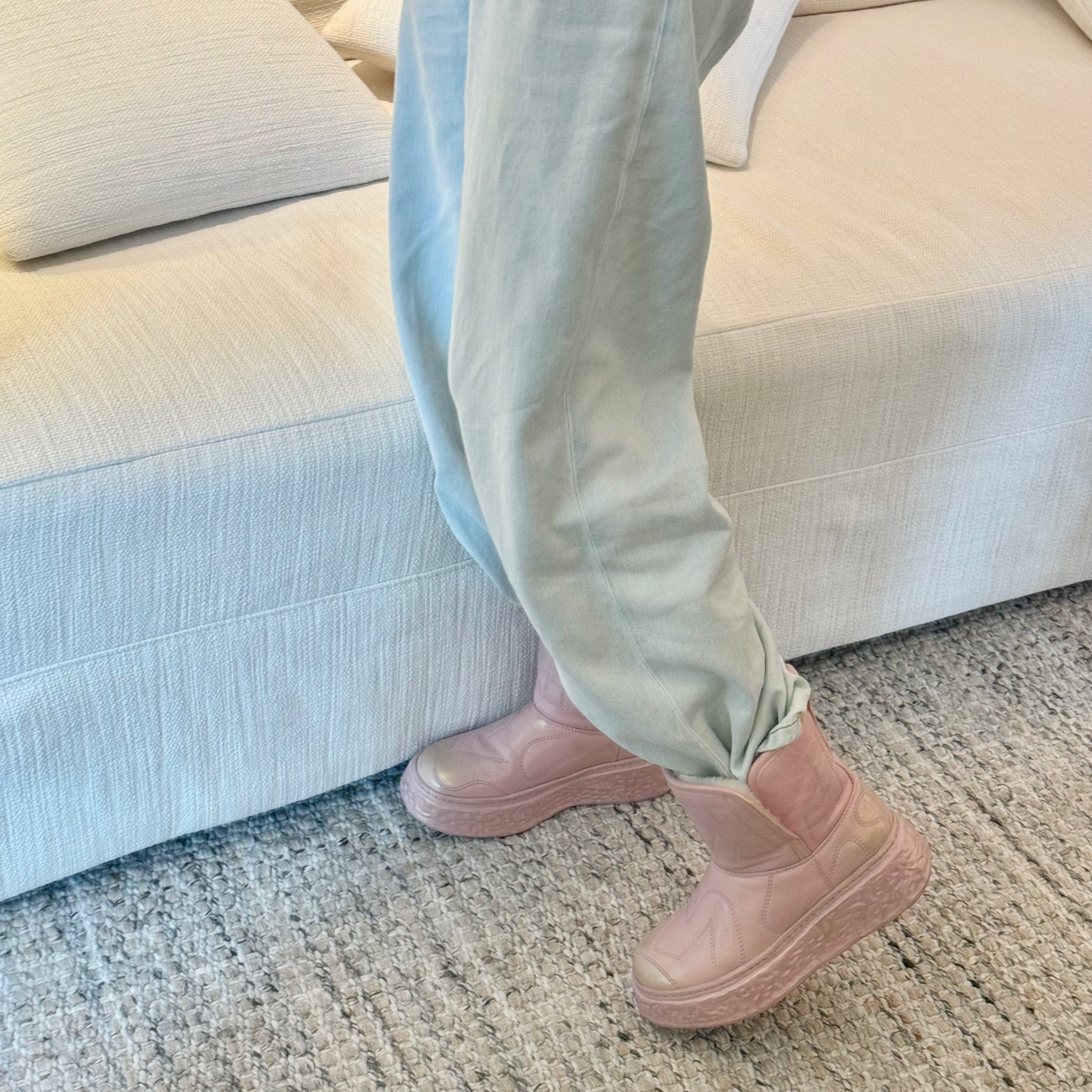 小发喵鎏金幻彩复古擦色厚底加绒套筒雪地靴