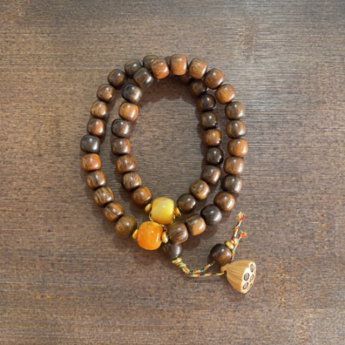 黄花梨精品双圈手串（无礼盒）