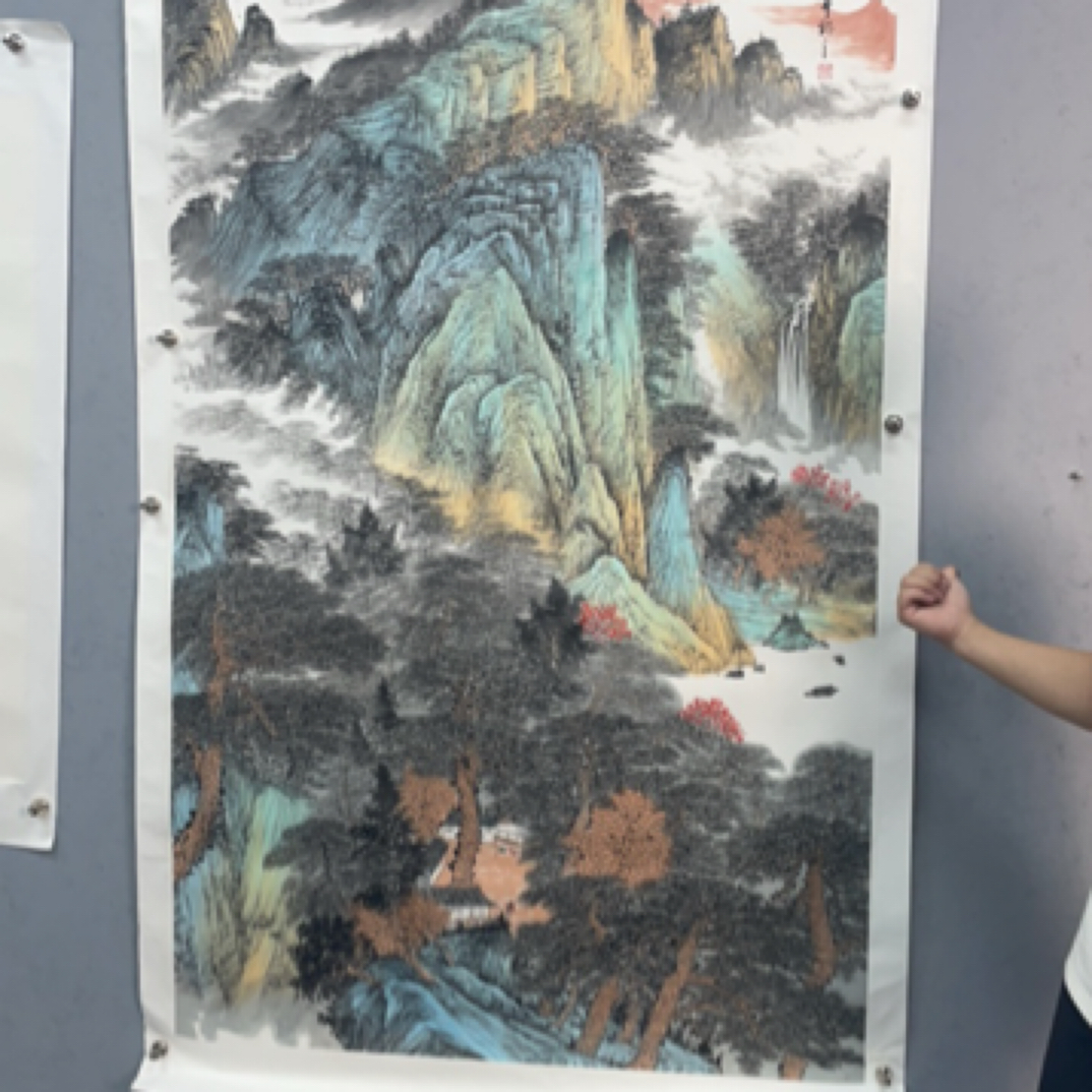 国画山水画竖幅整六尺