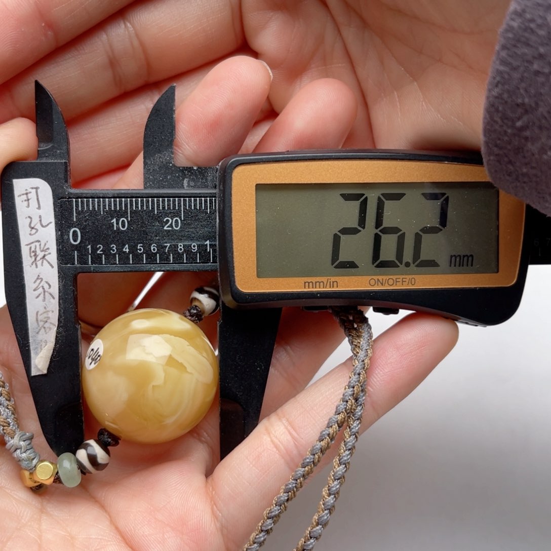 蜜蜡裸石未镶嵌蜜蜡圆珠梦