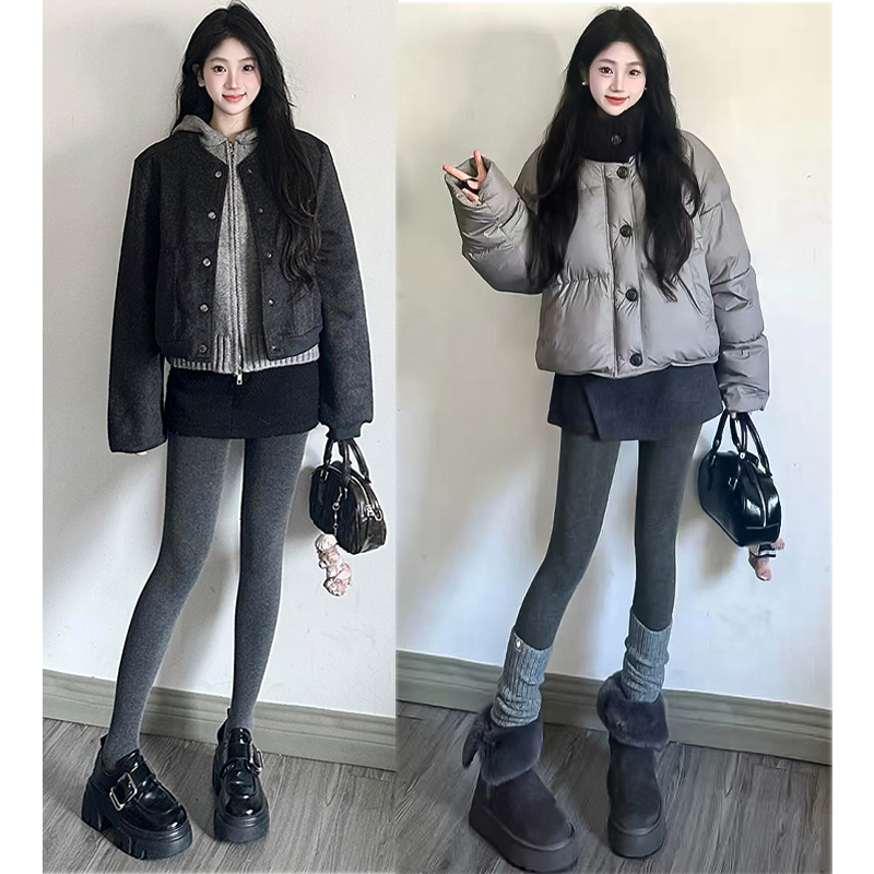 灰色针织连裤袜女秋季2025新款加厚秋裤不掉档保暖外穿踩脚打底裤