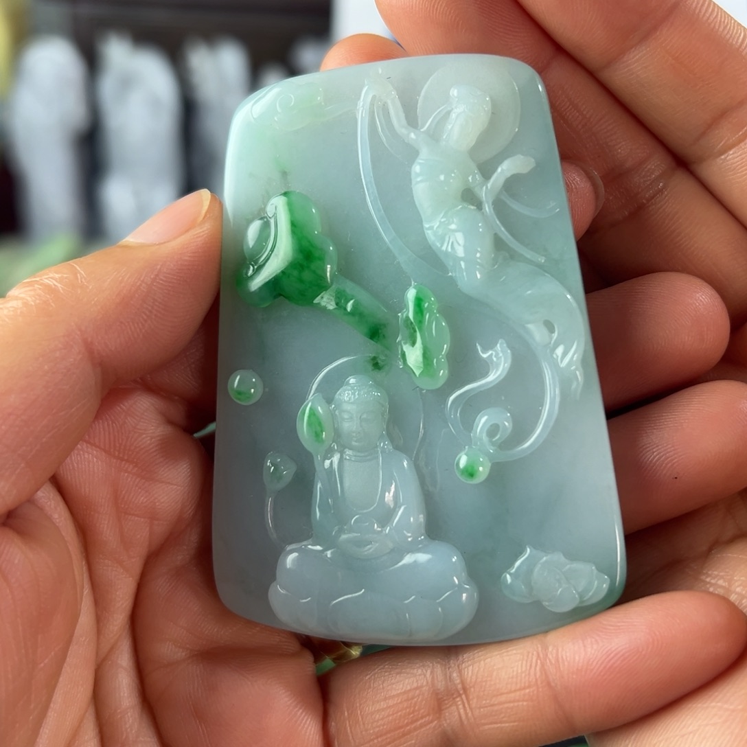 翡翠未镶嵌手镯天然翡翠挂件