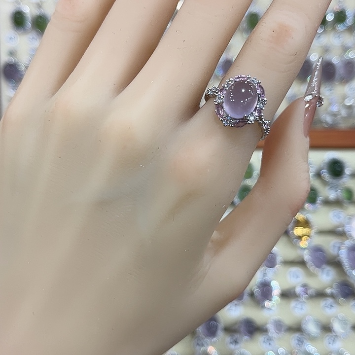 戒指银S925镶嵌萤石