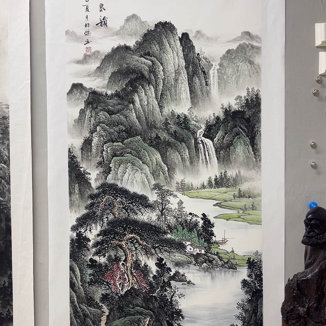 国画梁羽杰140/70青绿山水