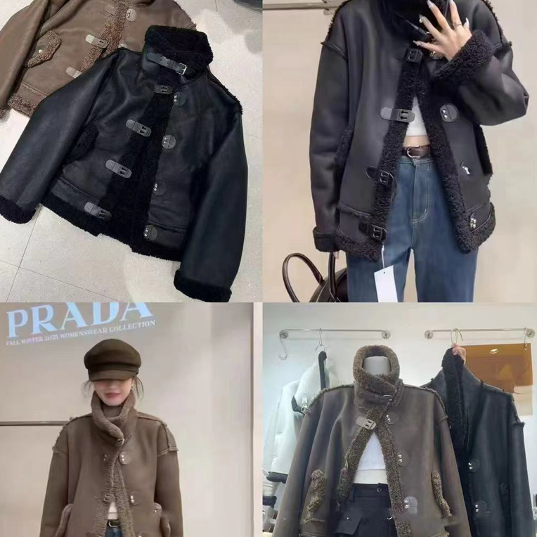 邹先森8030-30 厚外套女新款爆款高级感皮毛一体机车服