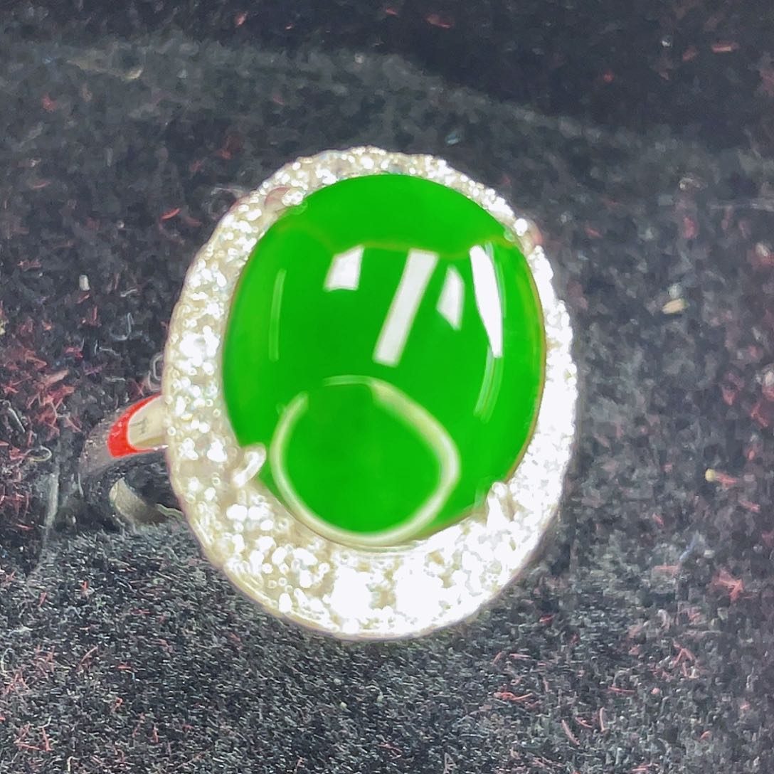 翡翠吊坠(不含链)银S925镶嵌