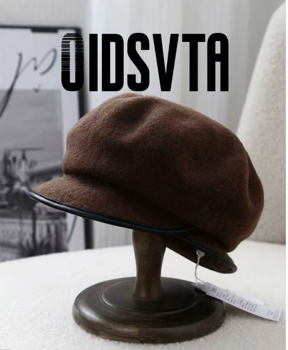 （海豚帽）明星同款羊毛多种戴法复古画家八角礼帽