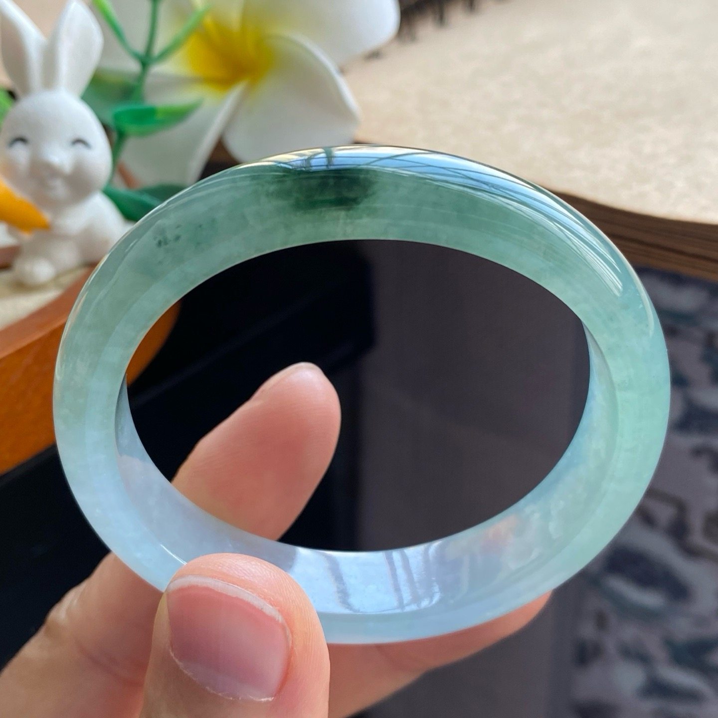 03.25批冰油青飘花镯2283号51-44.1-12.5-6.9天然翡翠