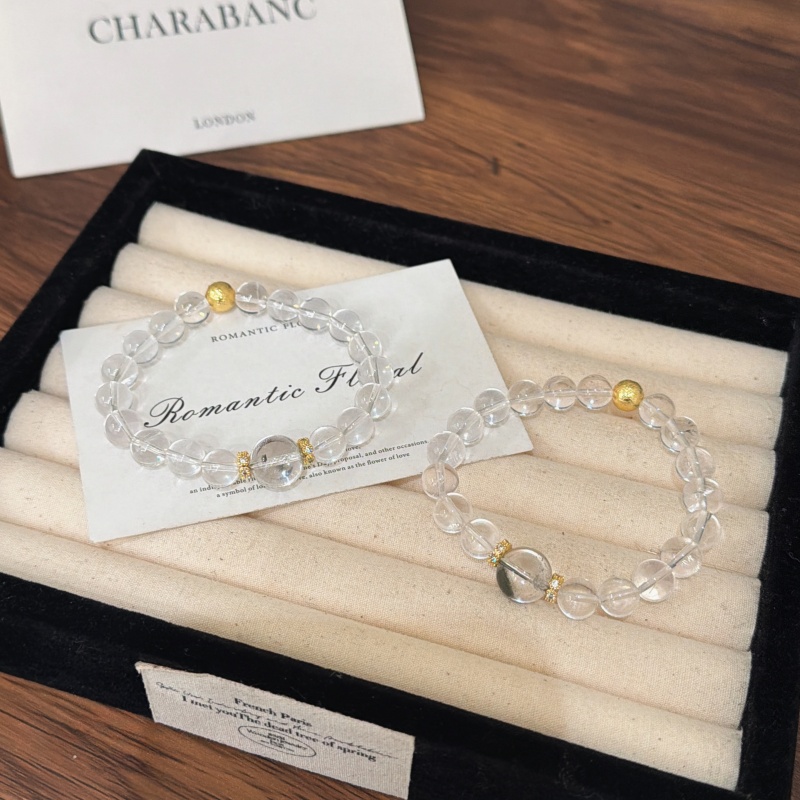 X2841奶白晶绿幽灵手链高端轻奢手串多样性发一