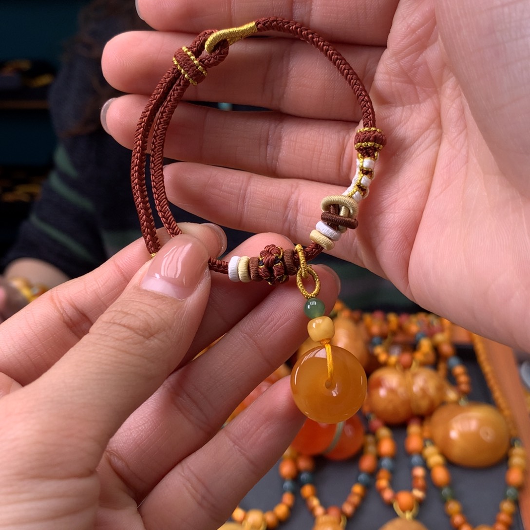 蜜蜡未镶嵌手绳天然