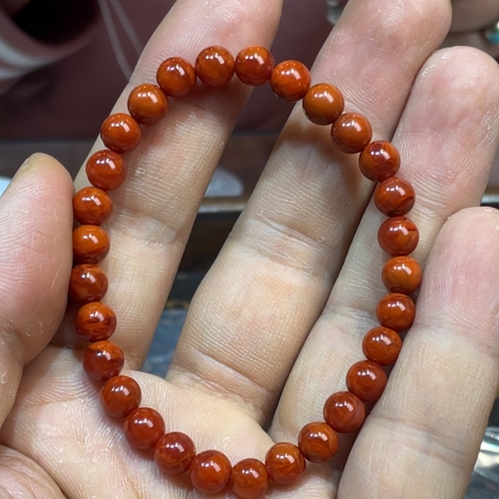 南红玛瑙手串未镶嵌原矿南红玛瑙火焰单圈