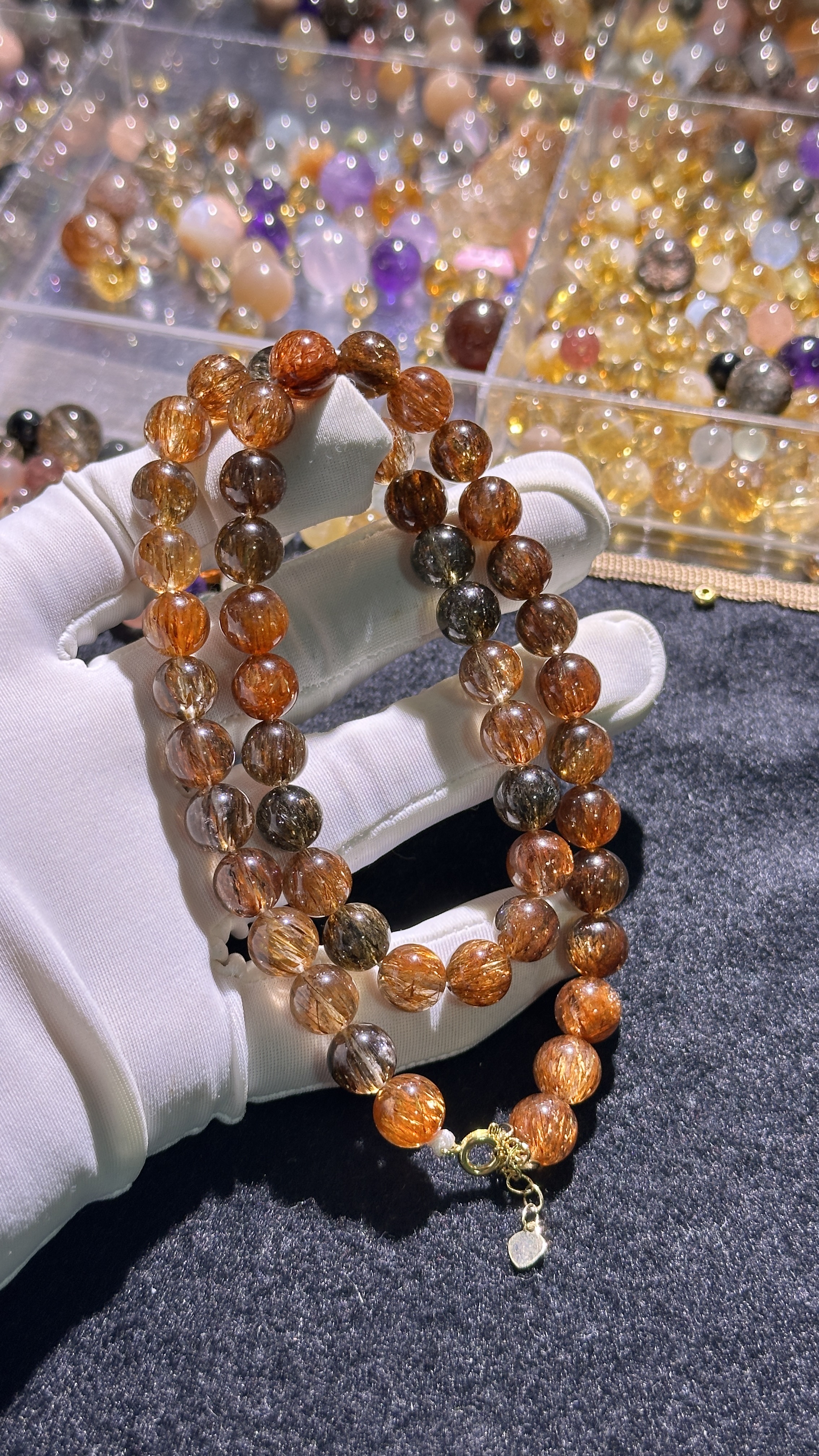 天然黑金超七设计款【项圈】水晶手链男女款三圈多样性发其一