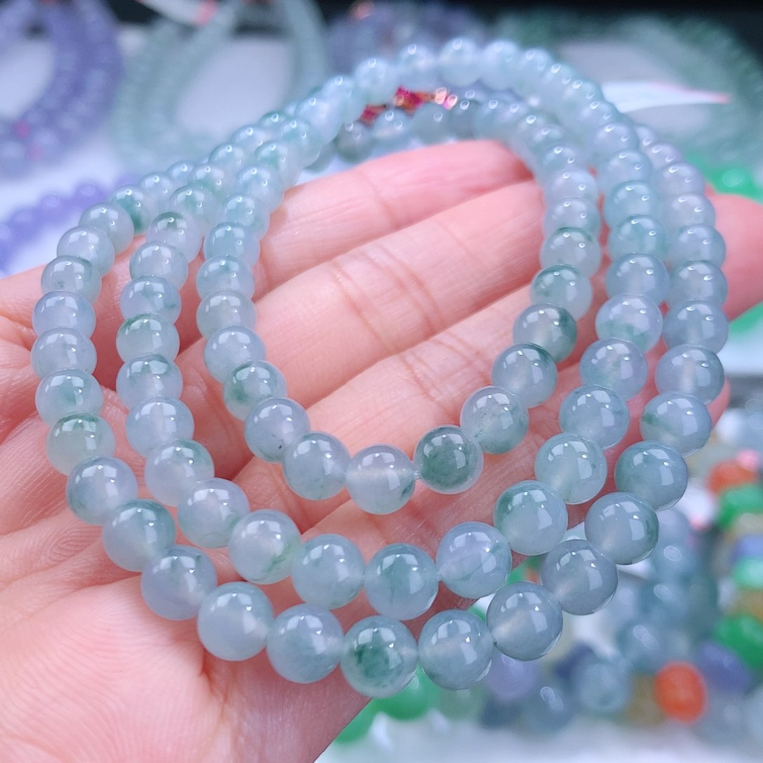 翡翠手链未镶嵌卡6mm