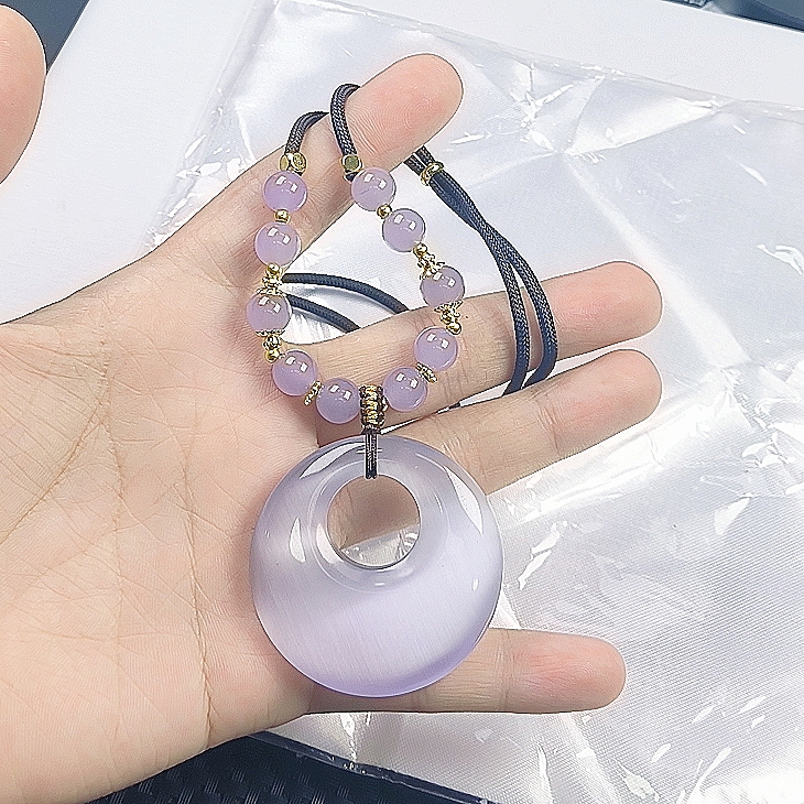 （聚宝严选）D412冰紫猫公主平安扣精致气质妈妈款时尚精美