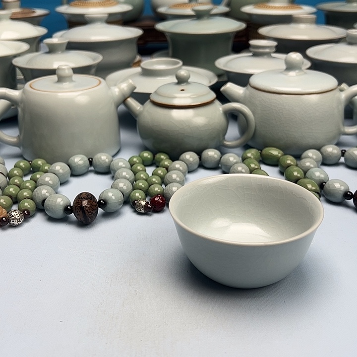 杯仿古月白釉主人杯原矿原釉原产地