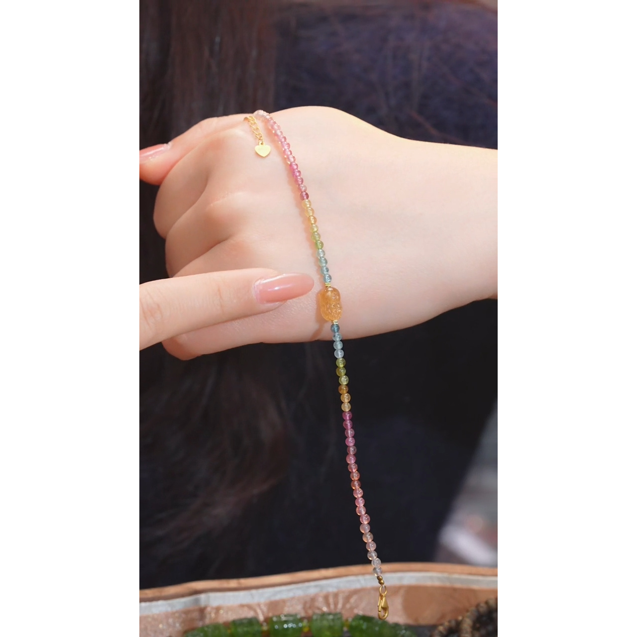 碧玺手链未镶嵌多样性发 卡2-3@@W9560