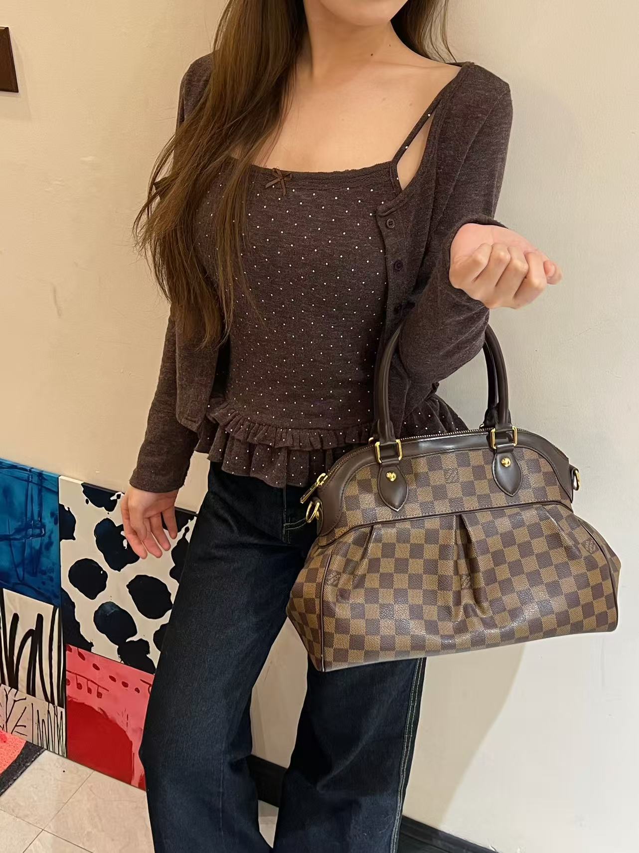 95新 LouisVuitton/路易威登 棋盘格葫芦包