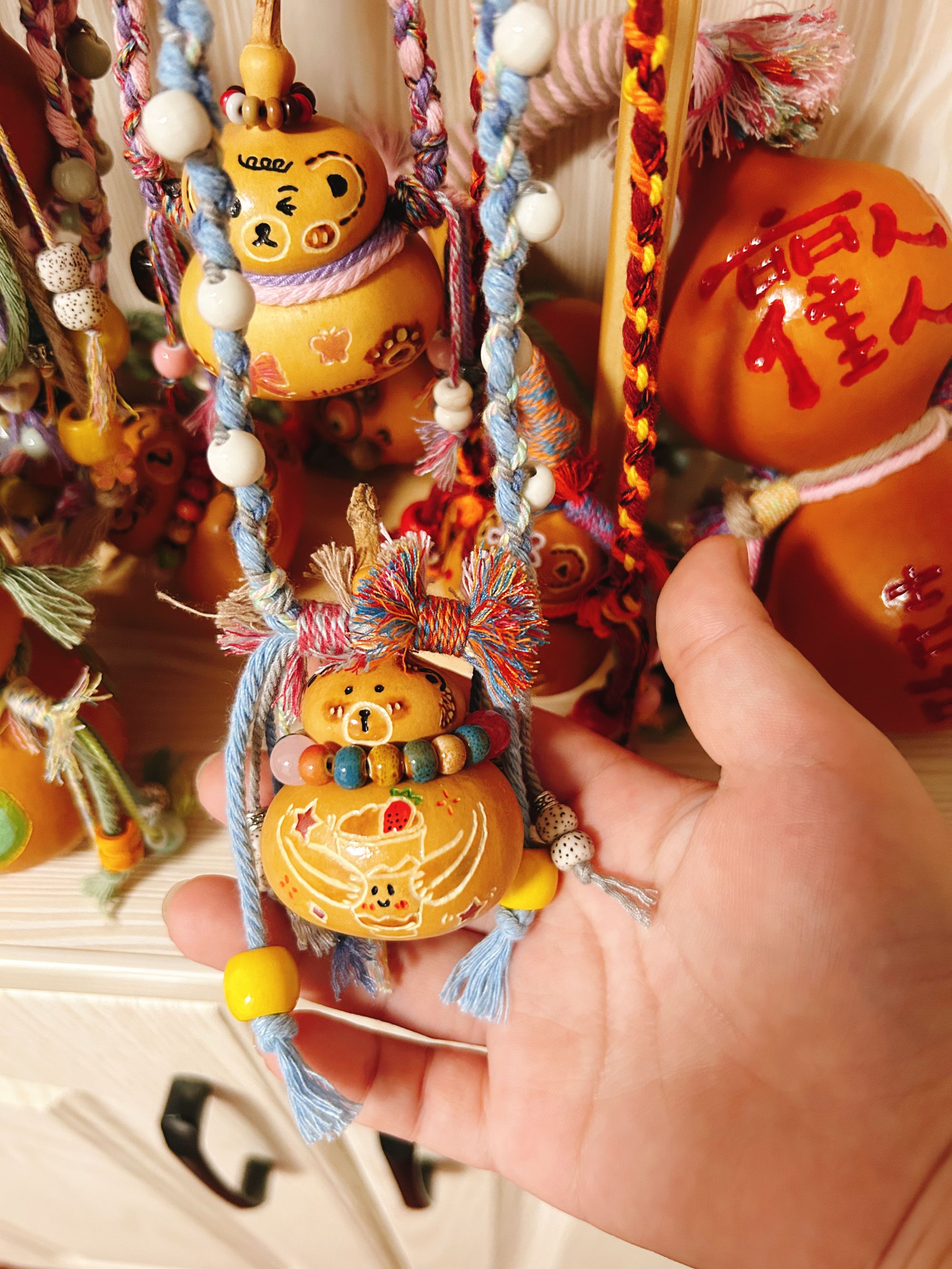【直播间专用1】可爱葫芦手把件包挂车挂摆件纯手工djy创意饰品